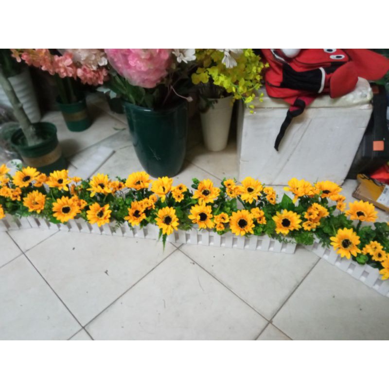 Hoa Giả - Hàng rào hoa hướng dương 30-50cm -Trang Trí Nhà Cửa.