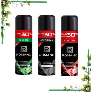 Xịt khử mùi toàn thân Romano 150ml/195ml