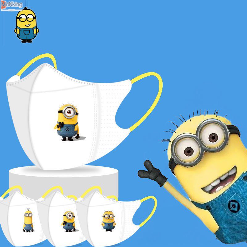 10 Chiếc 3D Mặt Nạ Trẻ Em 3Ply Mặt Nạ Vàng Nhỏ Người SpongeBob Mặt Nạ Dùng Một Lần Bảo Vệ Khẩu Trang ^ MK ^