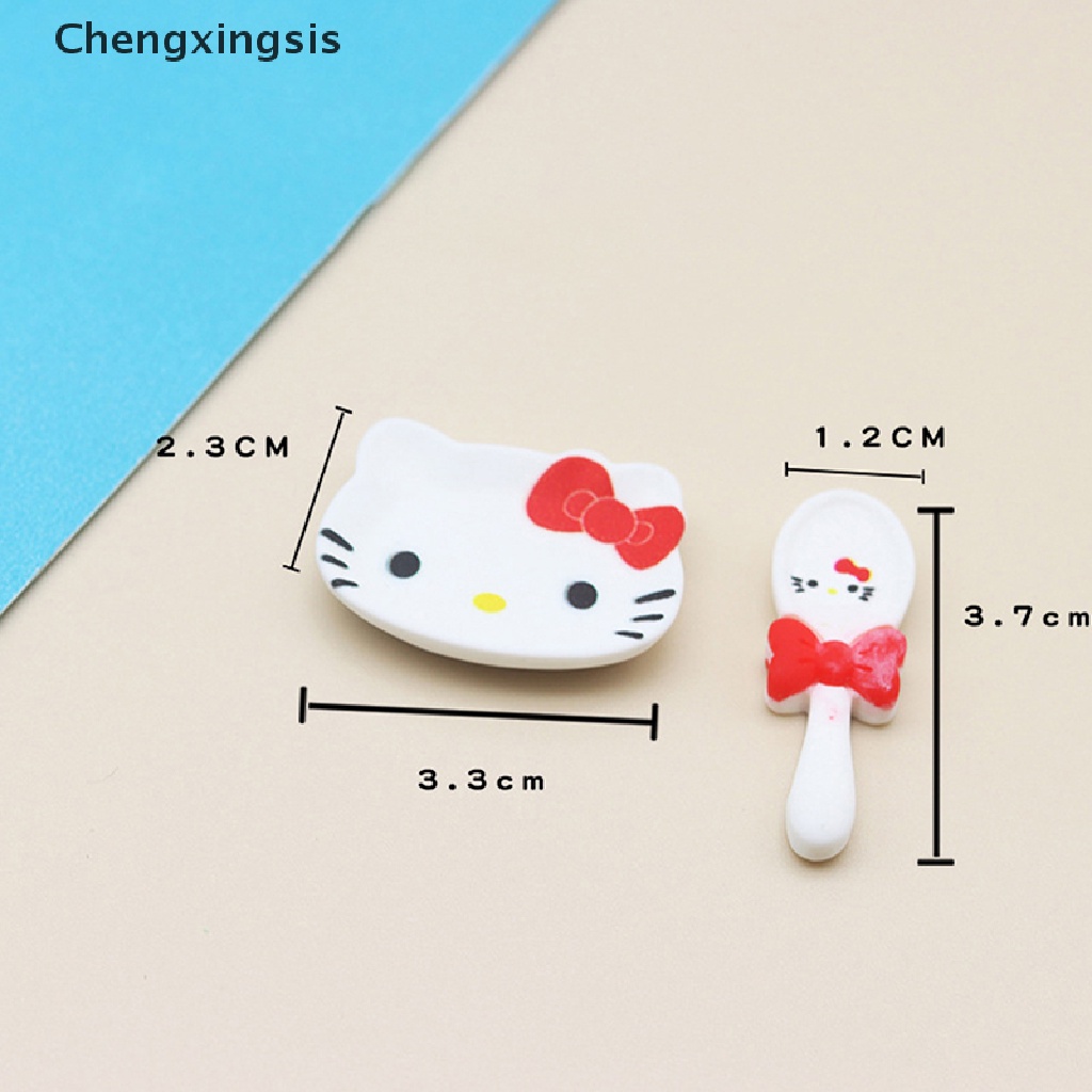 Chengxingsis Muỗng Đĩa mini Hình Hoạt Hình Dễ Thương Trang Trí Nhà Búp Bê