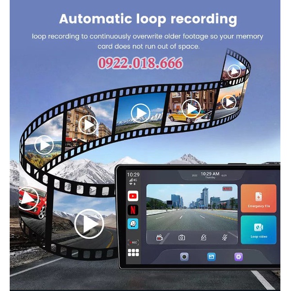 Bộ Carplay Android Box Liền Camera Hành Trình Cắm Sim 4G 2023+TẶNG VIETMAP S2+THẺ NHỚ Biến Màn Zin Thành Màn Android