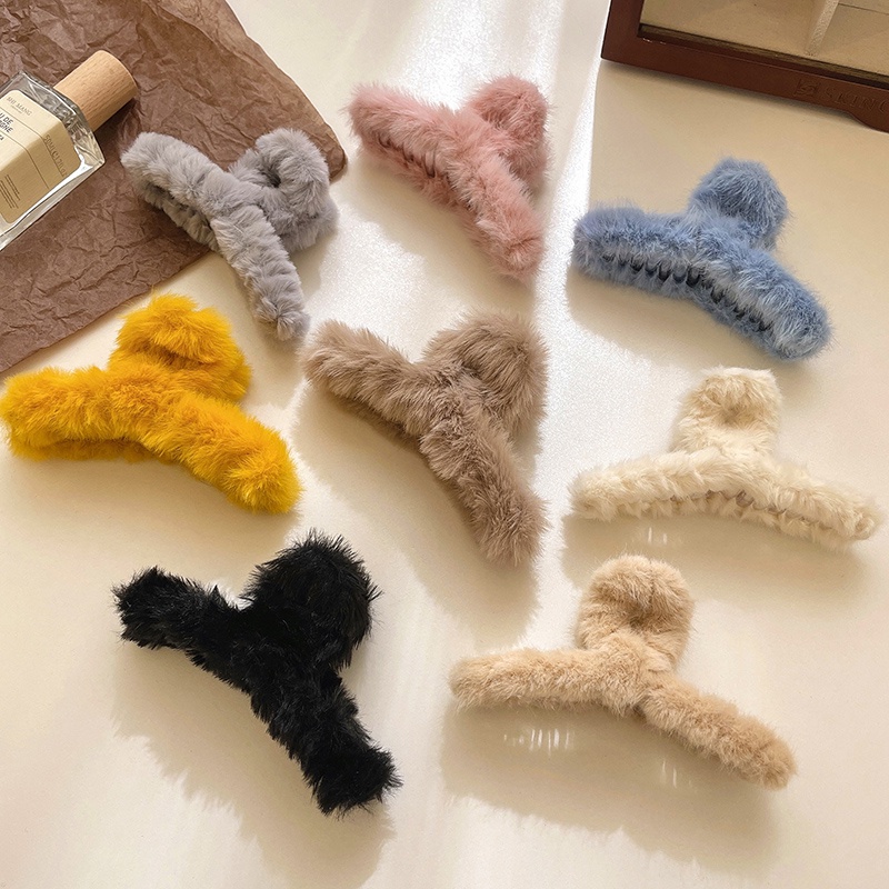 Kẹp Tóc Hình Cá Mập Phủ Lông Thời Trang Thu Đông Mới 2022