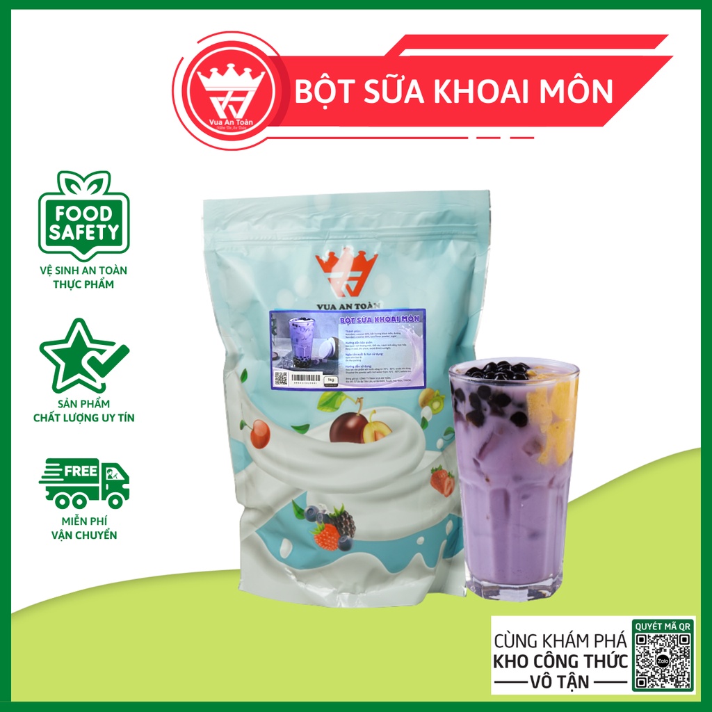 Bột Sữa Khoai Môn SAFE KING 1KG Nguyên Chất Đậm Vị, Màu Sắc Tự Nhiên