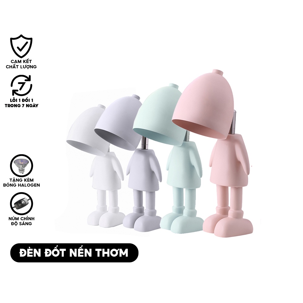 Candle Warmer Lamp - Đèn đốt nến thơm Robot cao cấp - Đèn phòng ngủ - Đèn để bàn - Có núm chỉnh độ sáng