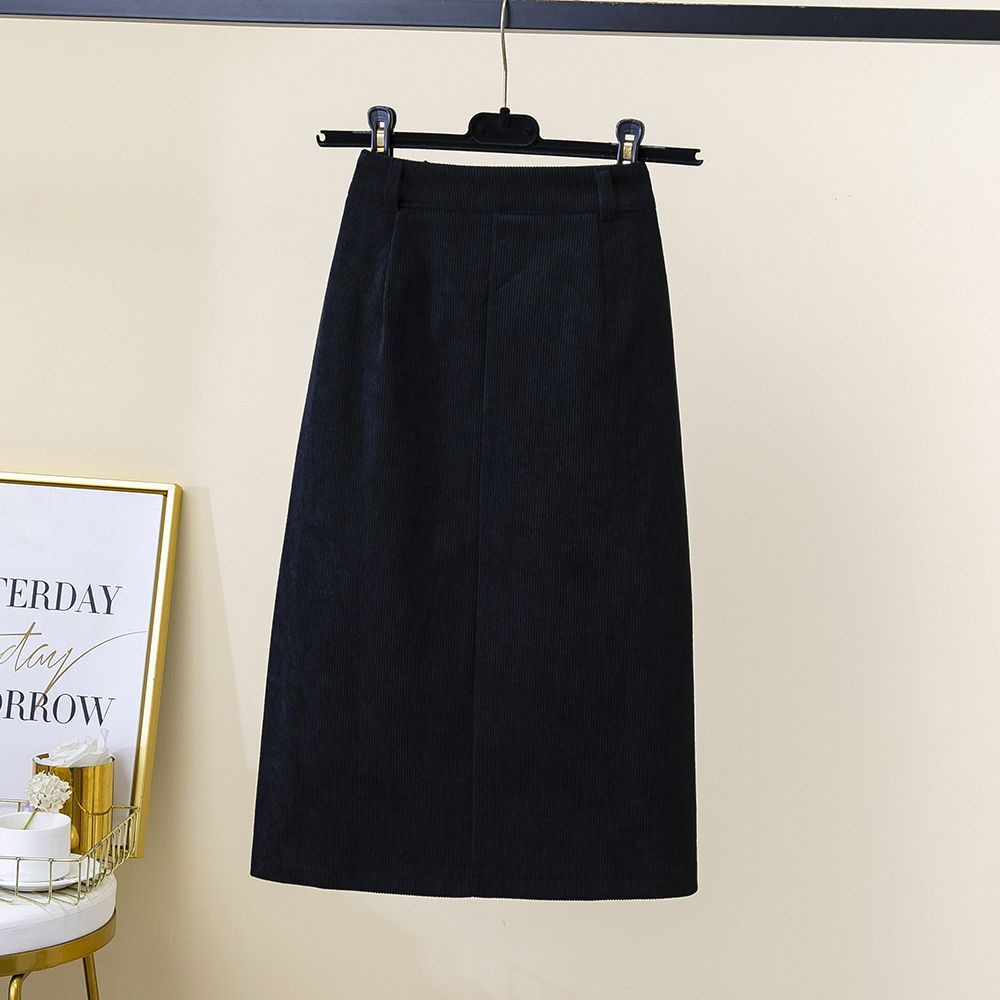 Chân Váy Nhung Dáng Chữ A Lưng Cao Xẻ Tà Thời Trang Thu Đông Mới 2022