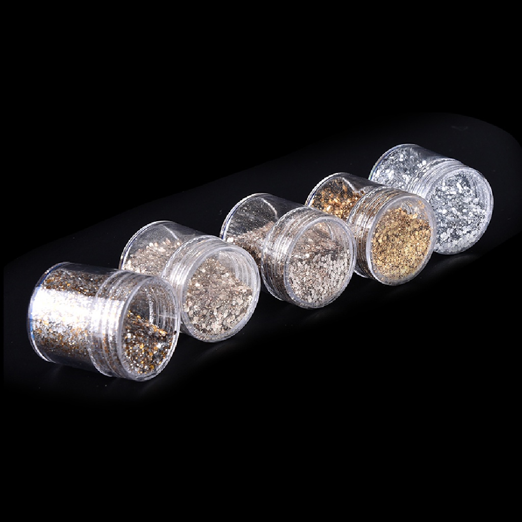 Lọ Bột Kim Tuyến Lấp Lánh 3D Màu Sắc Bạc Trang Trí Móng Tay Nghệ Thuật 10ml