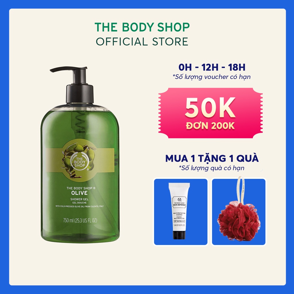 Sữa tắm dưỡng ẩm da The Body Shop Olive Shower Gel 750ml
