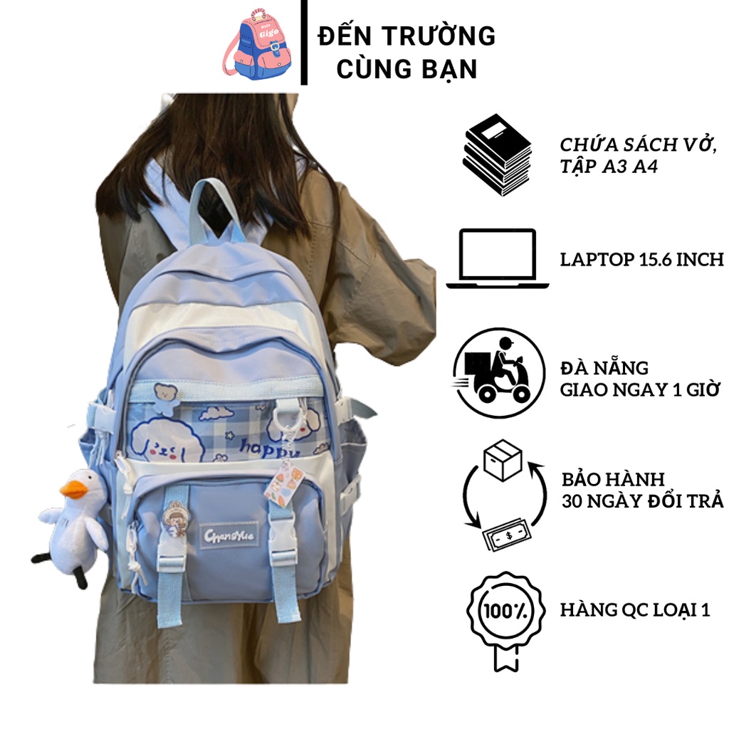 Cặp học sinh nữ cấp 2 cấp 3 đi học thời trang G500 - BaloGigo