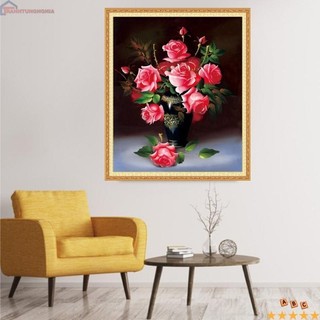 Tranh thêu chữ thập bình hoa hồng A1107 (57cm x 66cm)
