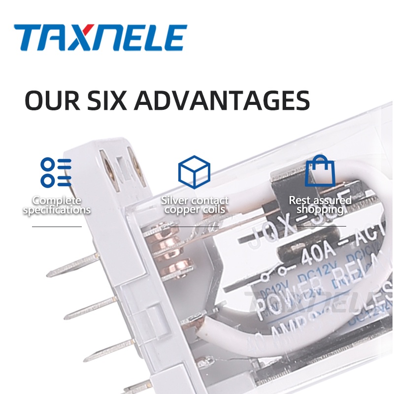 Rơ Le Điện Từ JQX-38F 3Z 40A 11pin DC12V DC24V AC110V AC220V Kèm Đế