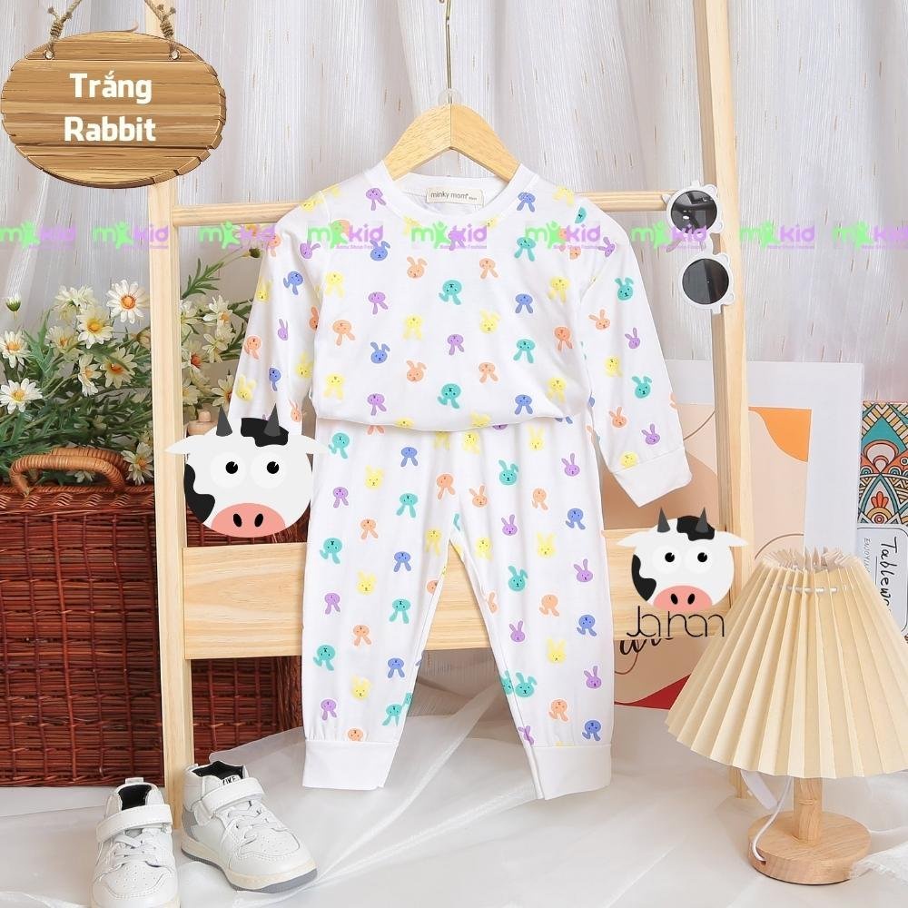 Bộ Thu Đông Cho Bé 💖SIZE ĐẠI 6-26KG 💖 Bộ Thun Lạnh  Dài Tay MK KID Với Họa Tiết thỏ Cho Bé Trai Bé Gái