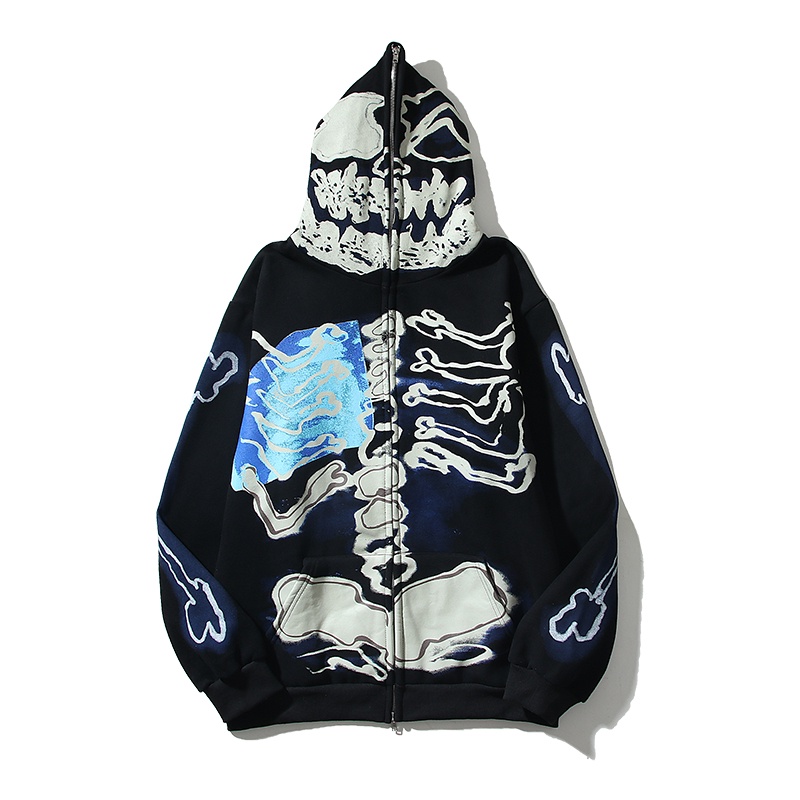Áo Hoodie In Hình Đầu Lâu TRAVIS SCOTT Cactus Jack x Fragiment KAWS Phong Cách Đường Phố