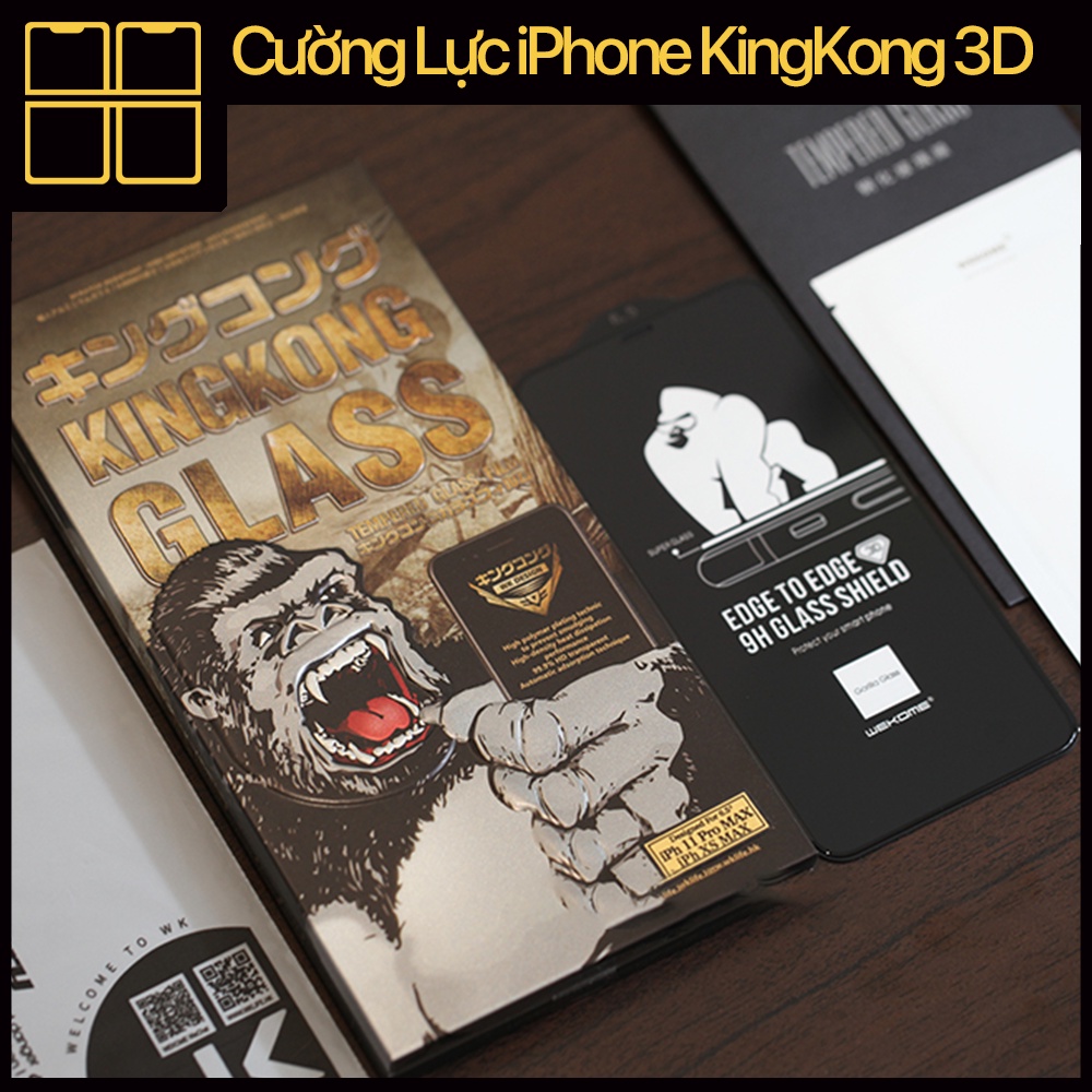 Kính cường lực iphone KingKong 3D Full Màn Dòng 6/6s/6sp/7/7p/8/8p/x/xs/xsmax/11/11pro/11promax/12/12pro/12promax/13
