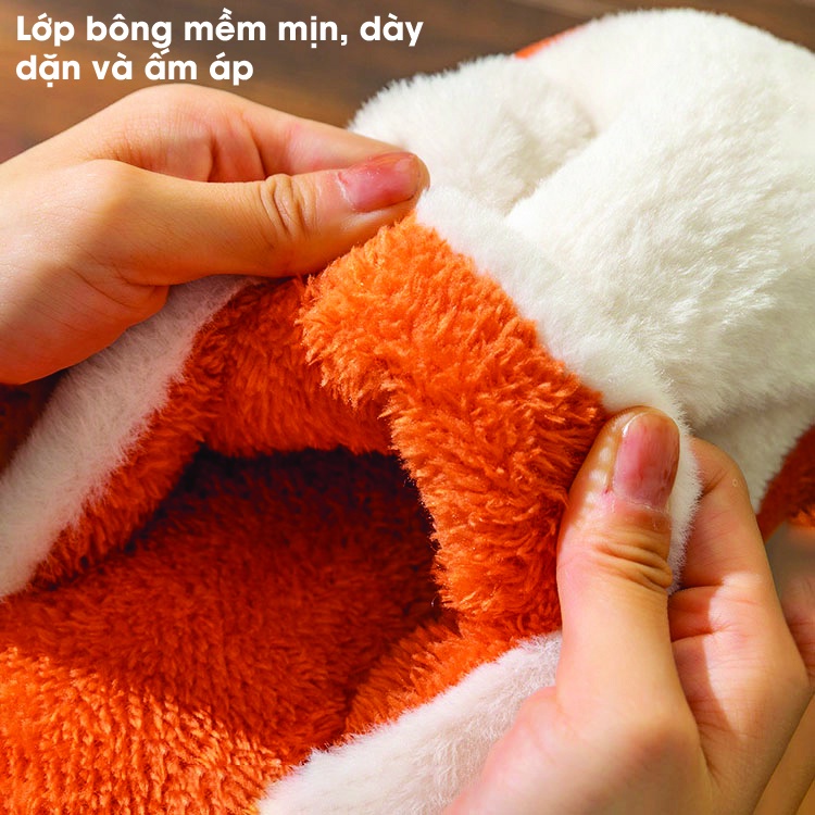 Dép lông nam nữ cao cấp đi trong nhà văn phòng thời trang, dép bông đế cao su nhẹ chống trơn trượt