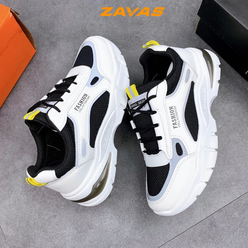 Giày thể thao sneaker nữ ZAVAS đế êm nhẹ thoáng khí đế cao 4cm form giày gọn cộng nghệ Air tạo độ êm - S396