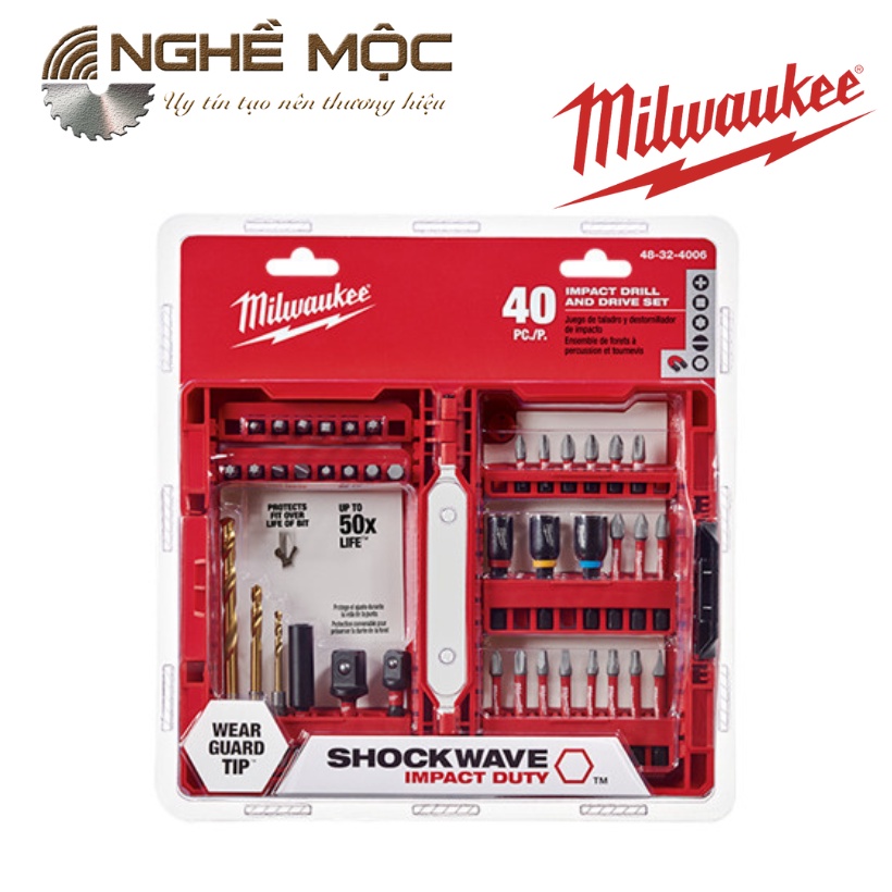 Bộ mũi khoan vặn vít đa năng 40 chi tiết MILWAUKEE 48-32-4006