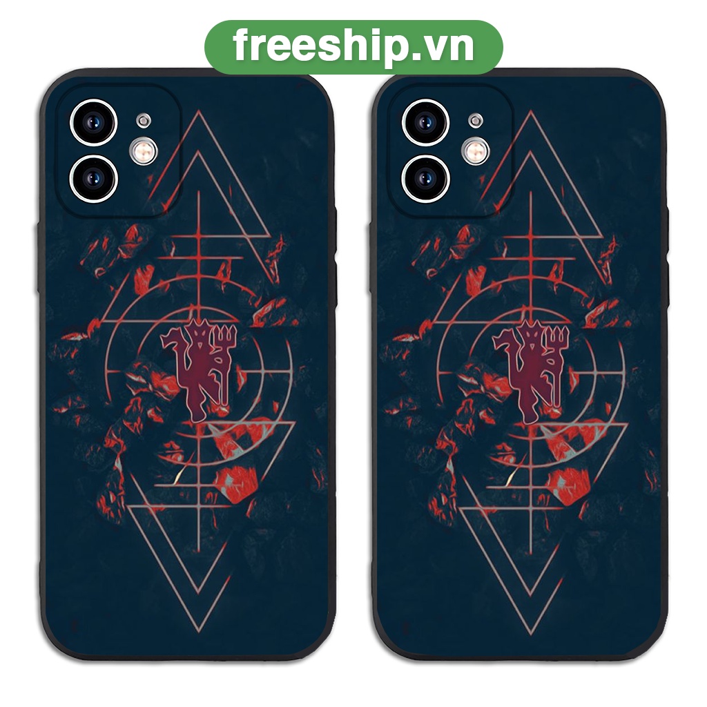 Ốp iphone cạnh vuông Bóng đá Quỷ đỏ bảo vệ cam 6/6splus/7/7plus/8/8plus/x/xr/xs/11/12/13/14/pro/max/plus/promax