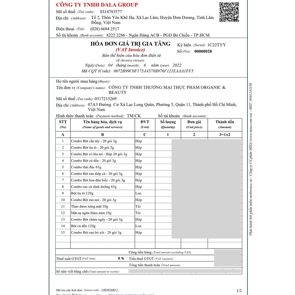 Bột Ớt Nguyên Chất Organic Sấy Lạnh Dalahouse 50g