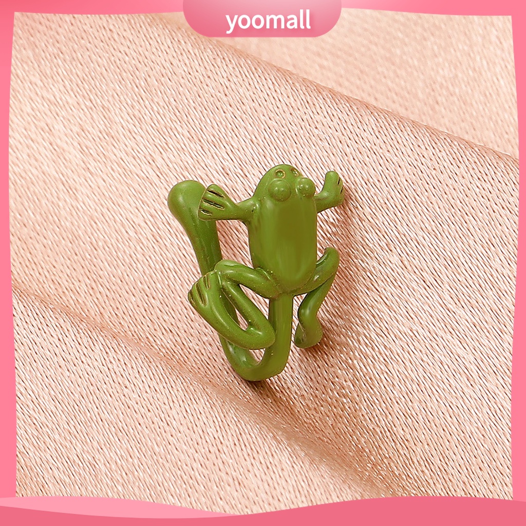 (Yoomall) Khuyên Mũi Giả Hình Chữ U Đính Đá Zircon Hình Ếch Hoạt Hình Sáng Bóng Cho Tiệc Tùng