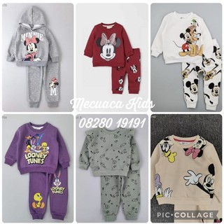 [2-6] Bộ nỉ bông mickey/khủng long cho bé/bé trai/bé gái tqxk