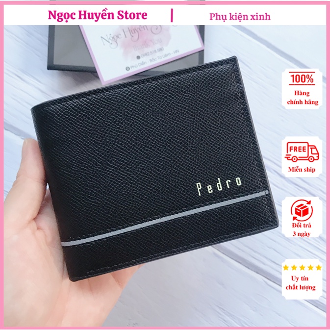 ⚡𝐌𝐀̂̃𝐔 𝐌𝐎̛́𝐈⚡ Ví Da Nam Pedro 𝑳𝑶𝑨̣𝑰 1 Cao Cấp- Ví Nam Ngang MS06 Tặng Hộp Và Túi Xách Giấy Hãng Sang Trọng Làm Quà