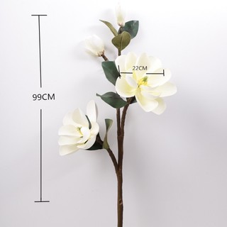Hoa mộc lan cánh gấp 2 bông lớn +2 nụ (hoa giả)