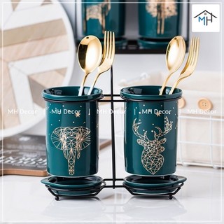 Bộ ống cắm đũa sứ cao cấp