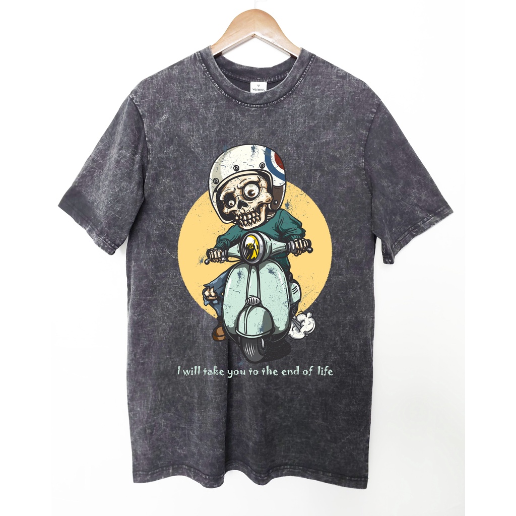 Áo Thun Vermos Sketelon Rider Wash Tee LocalBrand Tay Lỡ Nam Nữ