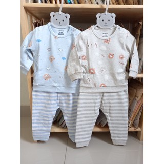 Bộ QA Uala rogo dài tay chất nỉ giữ ấm tốt họa tiết phối kẻ cho bé UR3915