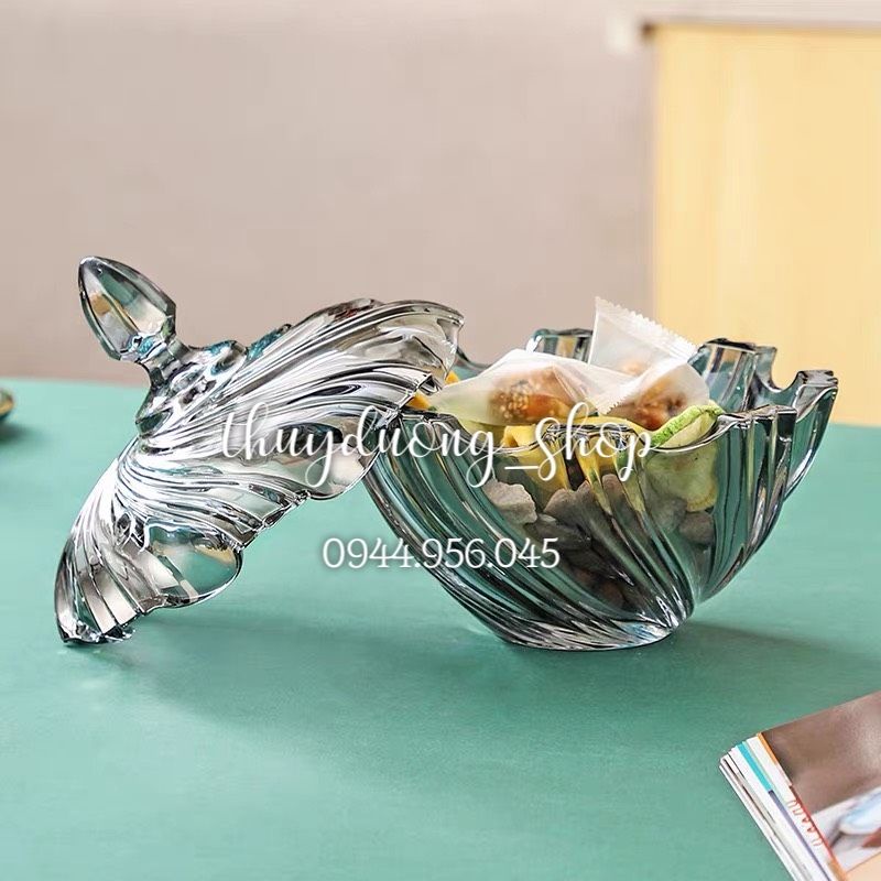 Hũ thủy tinh đựng bánh kẹo hoa quả cao cấp Delisoga (D18 x H19 )