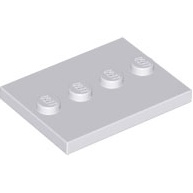 Set 5 miếng đế trưng minifigures Đồ chơi lắp ráp Iego 3 x 4 với 4 nút ở giữa các màu Đen, Trắng, Xám 88646