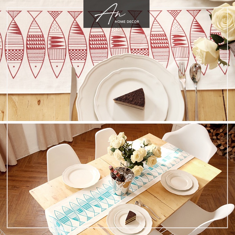 Tấm trải bàn Table runner con cá