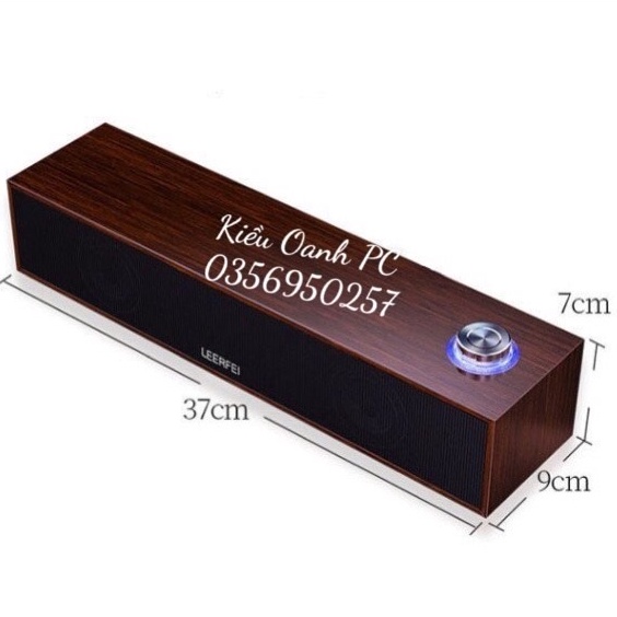 Loa gỗ dài, Loa gỗ vi tính 2.0 để bàn Leerfei E-350T Công Suất Lớn Dùng Cho Máy Vi Tính PC, Laptop, Tivi - Nghe siêu hay