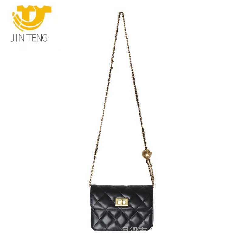 Jin TENG Niche Túi Xách Đeo Chéo Hình Vuông Nhỏ Đính Hạt Kim Cương Có Dây Xích Sắt Cao Cấp Dễ Phối Đồ Đựng Điện Thoại Di