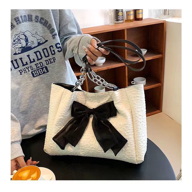 Túi xách canvas thắt nơ lớn cho nữ size 34 X 24CM - Có thể chứa máy tính 12 inch