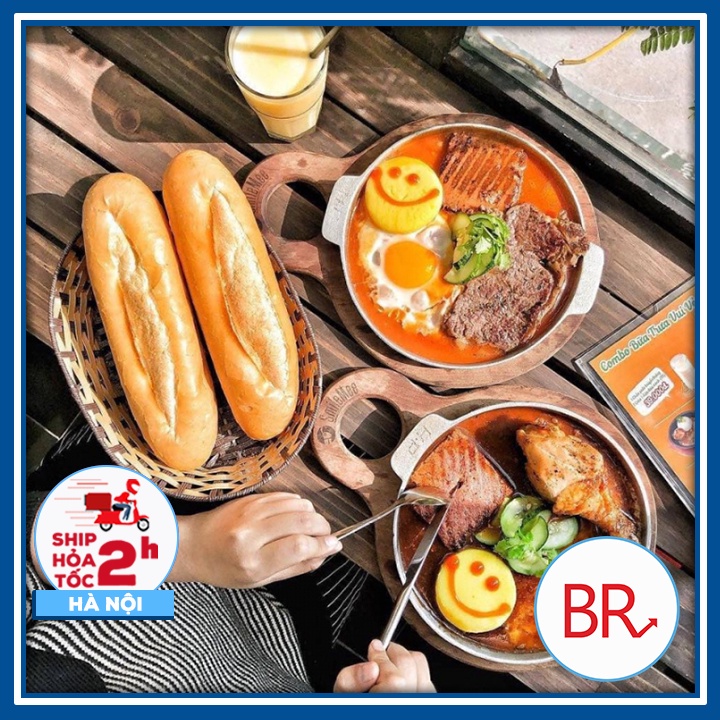 Chảo gang trắng chuyên dụng cho nướng bếp cồn – chảo gang dùng làm bánh mì chảo, thịt nướng, đi dã ngoại – 01705