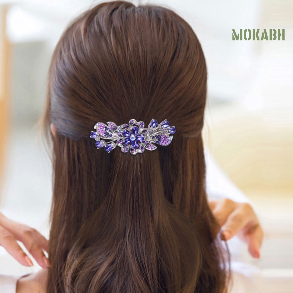 Kẹp Tóc Đính Pha Lê Giả Lấp Lánh Chống Trượt Chống Biến Dạng