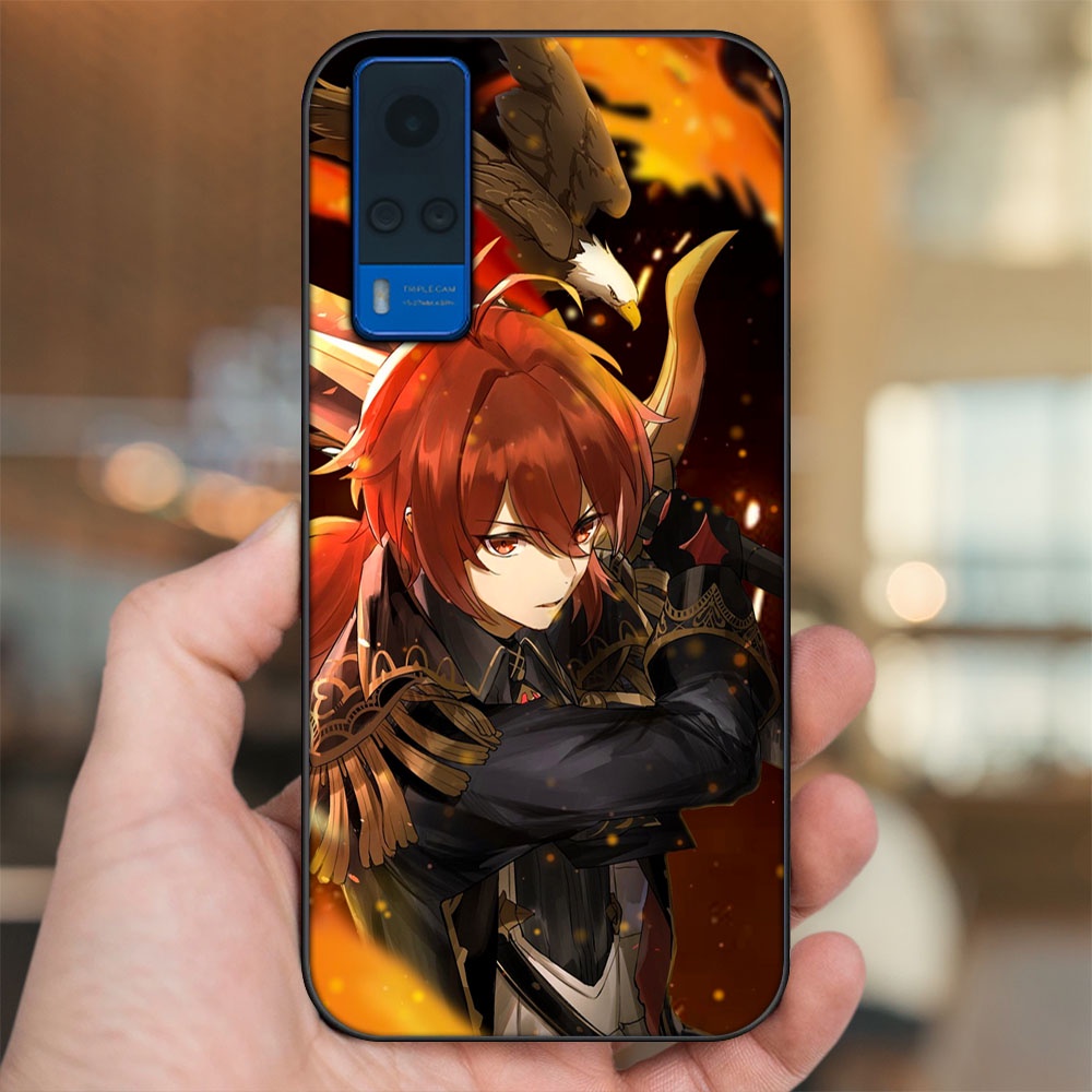 Ốp lưng Vivo Y51 2020, Y53s viền đen in hình Diluc Genshin Impact