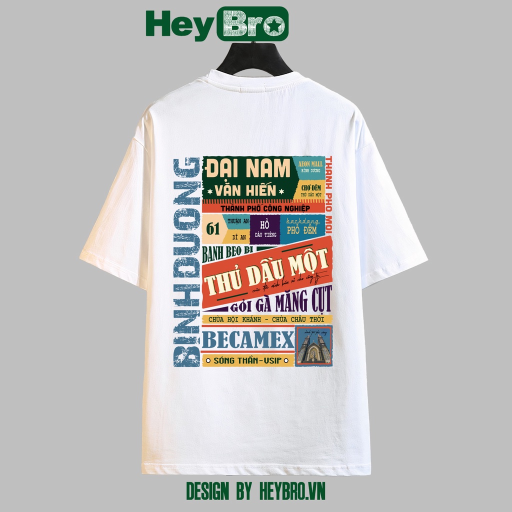 Áo thun unisex nam nữ tay lỡ form rộng Local Brand HEYBRO thế hệ genz BÌNH DƯƠNG