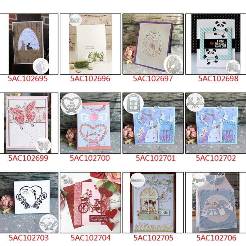 Khuôn Cắt Giấy Kim Loại Hình Thỏ Phục Sinh Xinh Xắn Thẻ