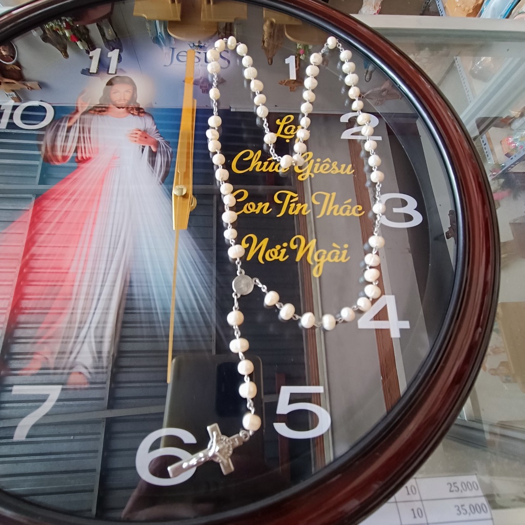 CHUỖI TRÀNG HẠT MÂN CÔI DÂY DÀI 50 HẠT HẠT N.TRAI, THÁNH GIÁ INOX BENEDICTO QUÀ TẶNG CÔNG GIÁO Ý NGHĨA