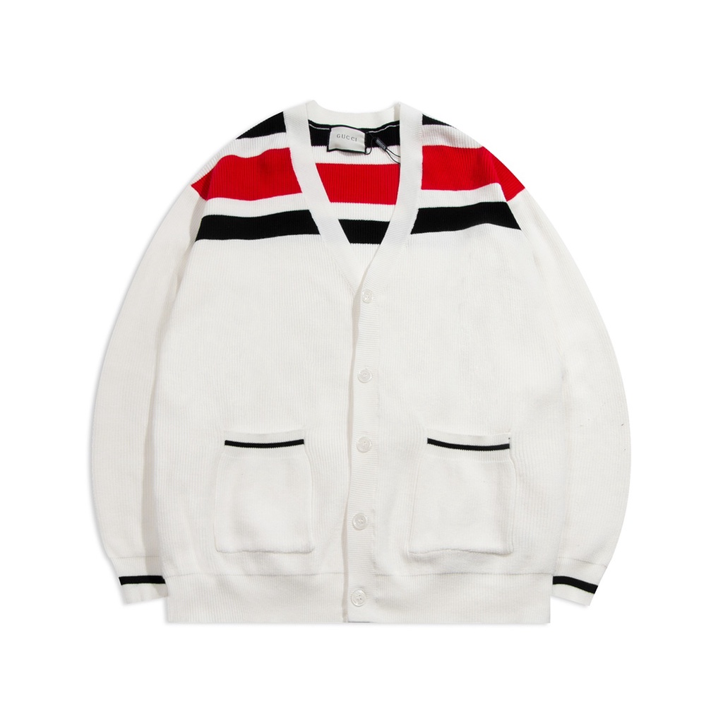 Áo khoác len nam cadigan Gucci GC GG kẻ sọc thanh lịch