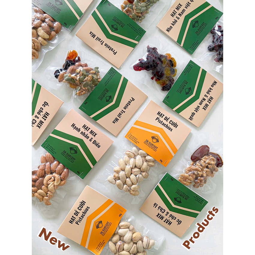 Healthy Protein Trail Mix - Gói Hạt Tiện Dụng DK HARVEST - Combo 10 gói (5 loại mix hạt)