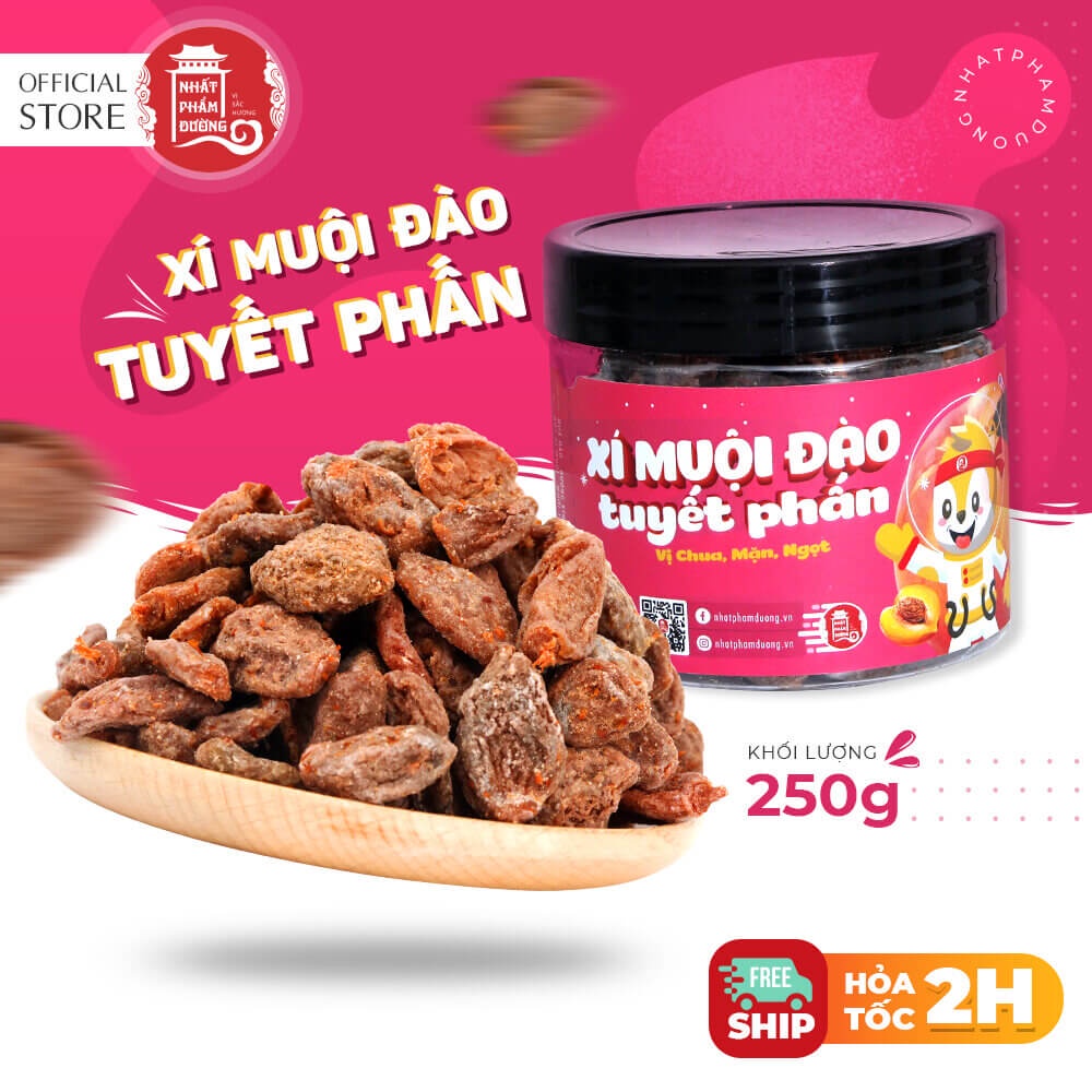 Ô mai Xí muội đào Tuyết Phấn Nhất Phẩm Đường hương vị tuổi thơ - vị chua cay mặn ngọt