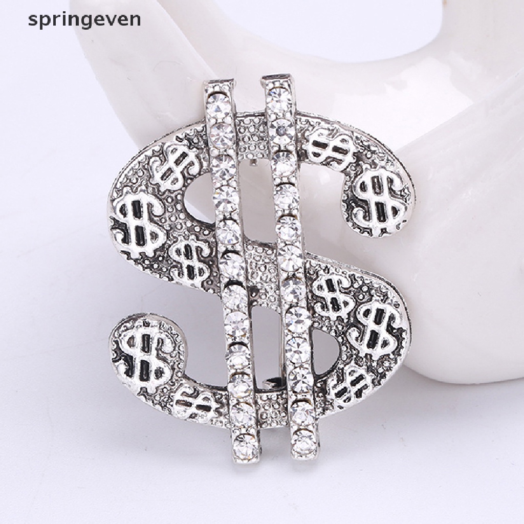 Ghim Cài Áo Hình Tờ Tiền Đô La Đính Đá Nhân Tạo Thời Trang