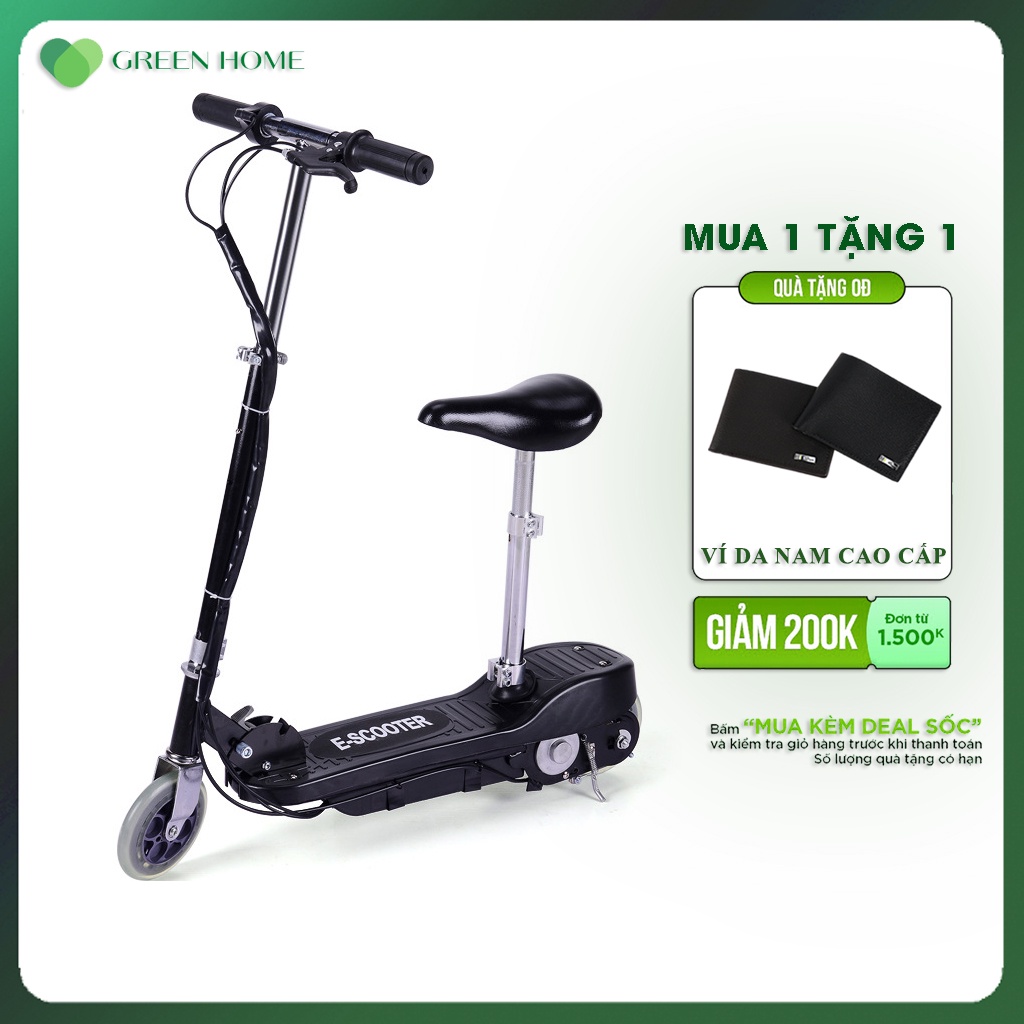 Xe điện mini E- SCOOTER phiên bản cao cấp gấp gọn, động cơ 120W, pin 4.5AH / 24V, tải trọng 80kg, tặng kèm giỏ đồ
