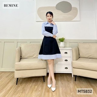 Đầm phối cổ sơ mi bemine mt5832