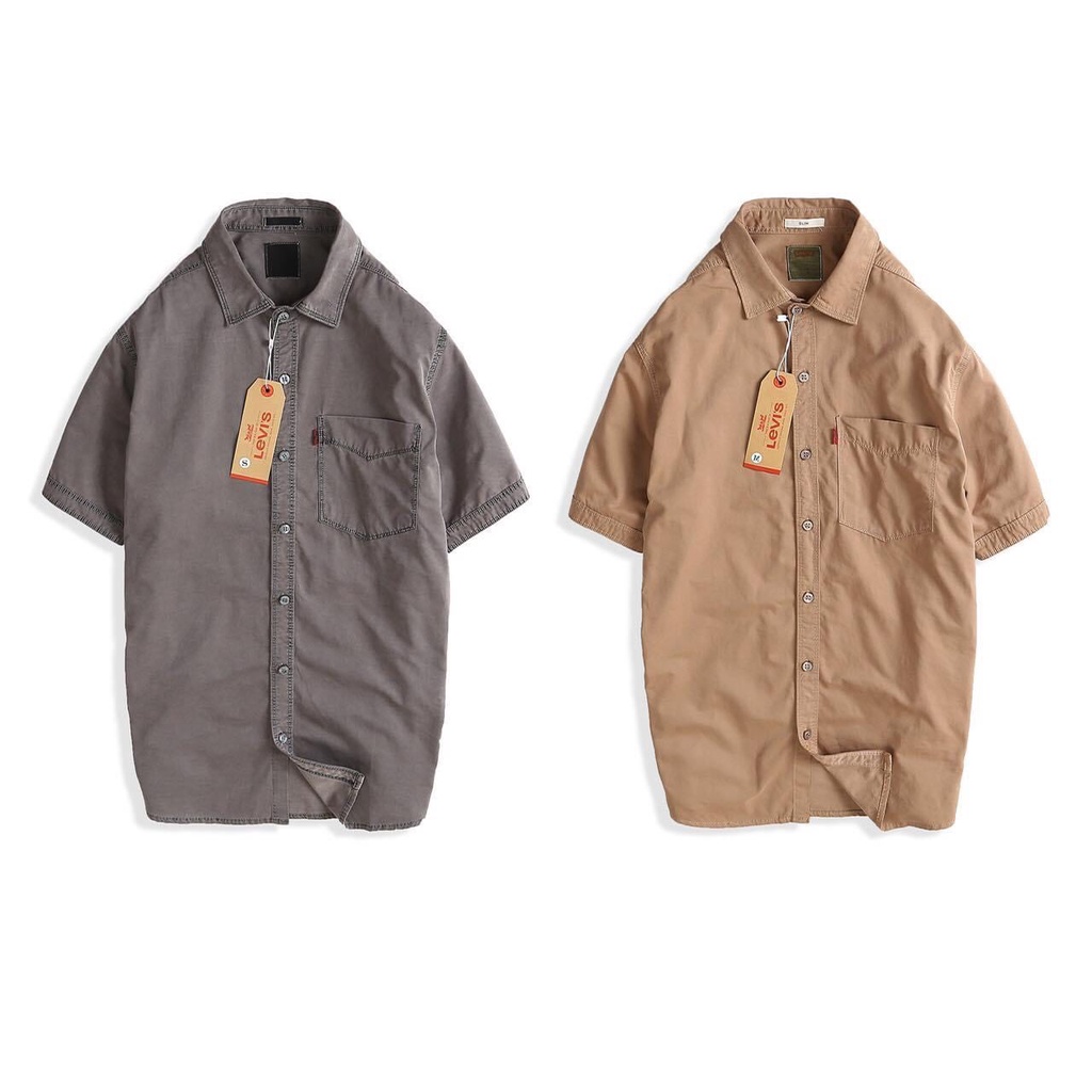 Áo sơ mi nam tay ngắn LEVIS 2 màu phong cách bụi bậm - King's Store