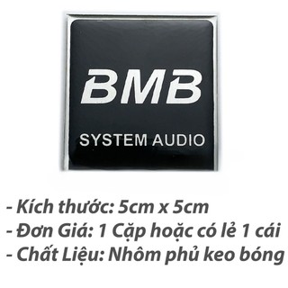 Logo Loa BMB Dán Thùng Loa Vuông 5cm - 2 Tem