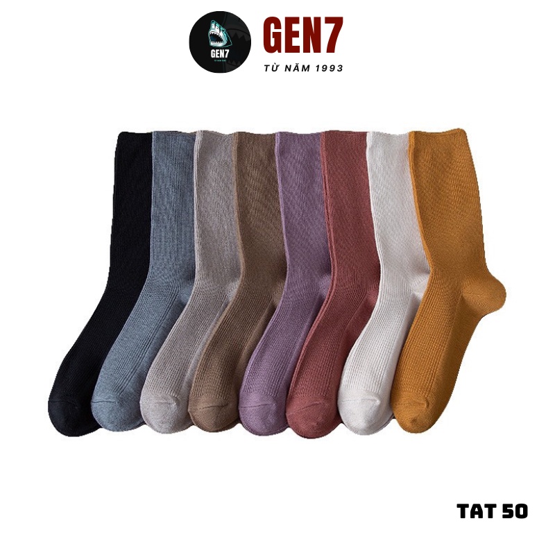 tất cổ cao nhiều màu vớ nhún cổ cao chất liệu cotton gen7 shop TAT 50